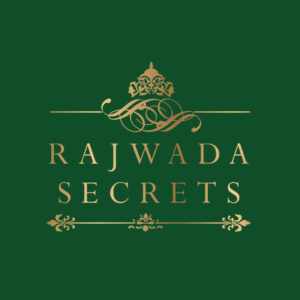 Rajwada secrets logo having a royal legacy look