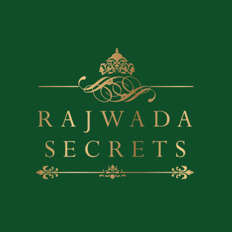 Rajwada secrets logo having a royal legacy look
