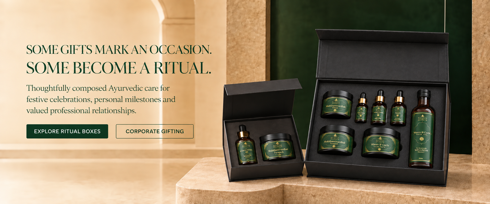 Some gifts mark an occasion. Some become a ritual. Rajwada Secrets Daily Rituals Kit and mini ritual gift kit.